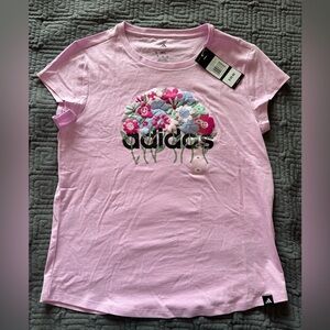Adidas Light Pink Floral Tee